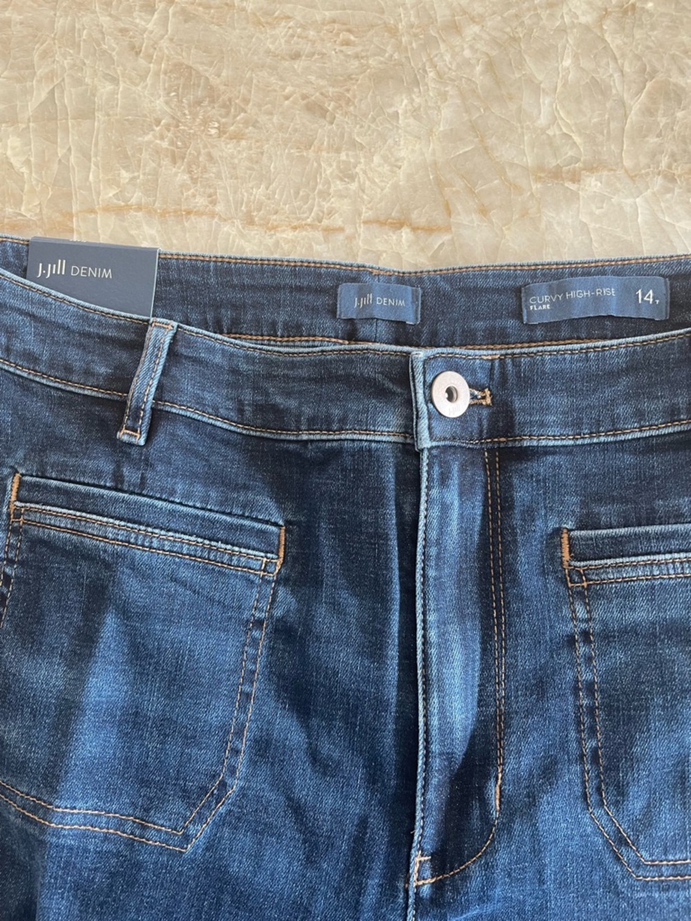J. Jill Indigo Wide-Leg Jeans with Front Patch Pockets - Picture 5 of 5